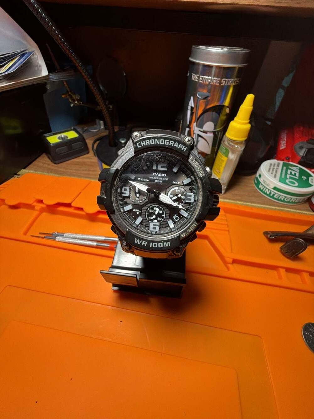 Casio Chronograph MCW-100H-1A3V Analog Black Resin Strap Watch